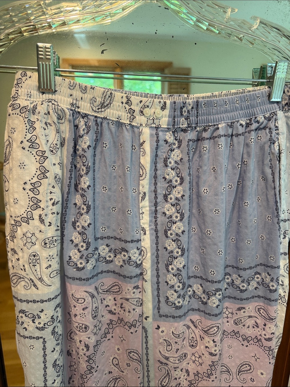 aerie Bandana Print Wide-Leg Pants with Side Ties - Picture 3 of 8